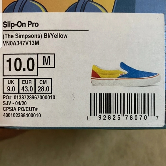 SOLD on Mercari 1-29-2022 - Simpsons Vans Slip Ons Pro - Size 10 - Picture 10 of 11